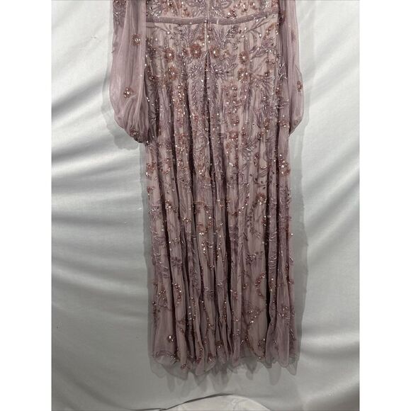 NEW MAC DUGGAL [‎ 12 ] 93930 Puff Sleeve Embellished A Line Gown Heather Purple - Picture 16 of 16
